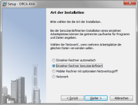 Setup - ORCA AVA: Art der Installation