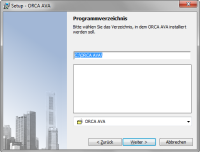 Setup - ORCA AVA: Programmverzeichnis