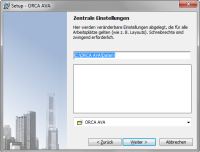 Setup - ORCA AVA: Zentrale Einstellungen