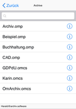 Archivliste in der App