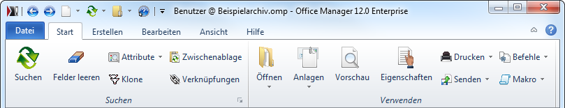 Screenshot Ribbon-Menüband