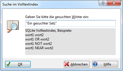 Screenshot des Such-Dialoges